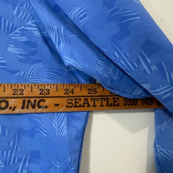 Peter Millar Men's Perth Quarter Zip Pullover Tropical Camo Blue Large Golf - Picture 8 of 10